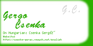 gergo csenka business card